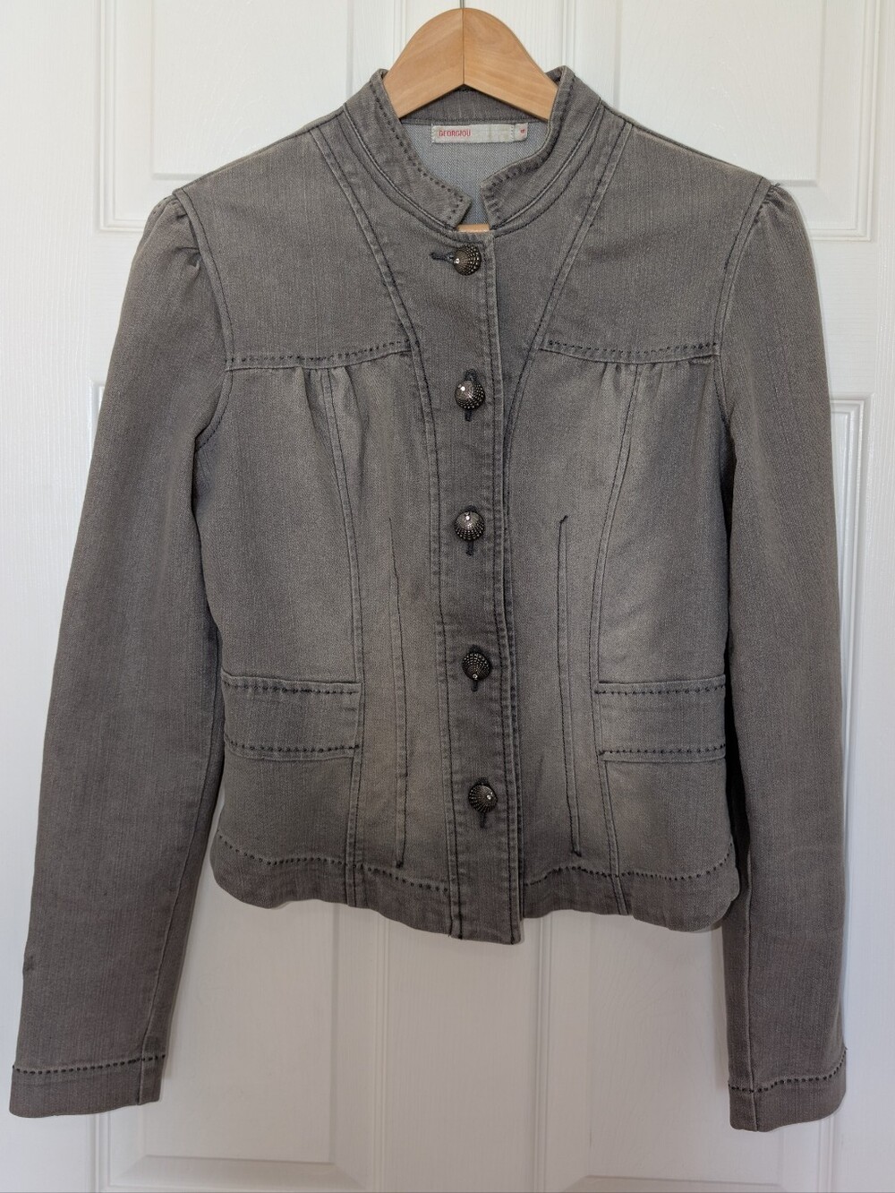 Georiou Women's Gray Denim Jacket Size 4